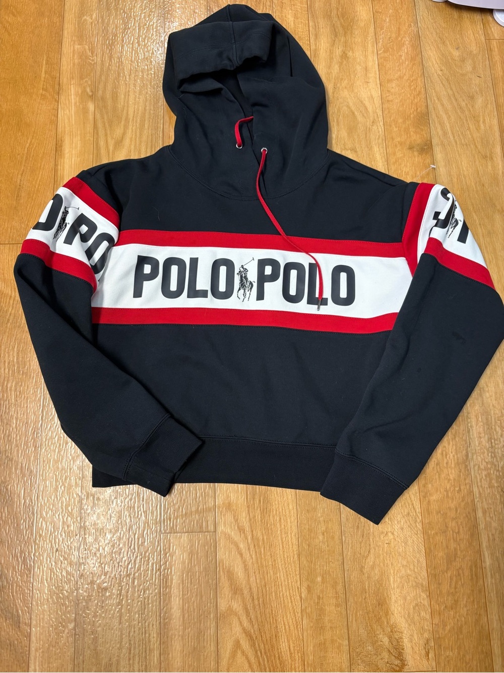 Ralph Lauren Black, Red & White POLO Crewneck Hoodie
